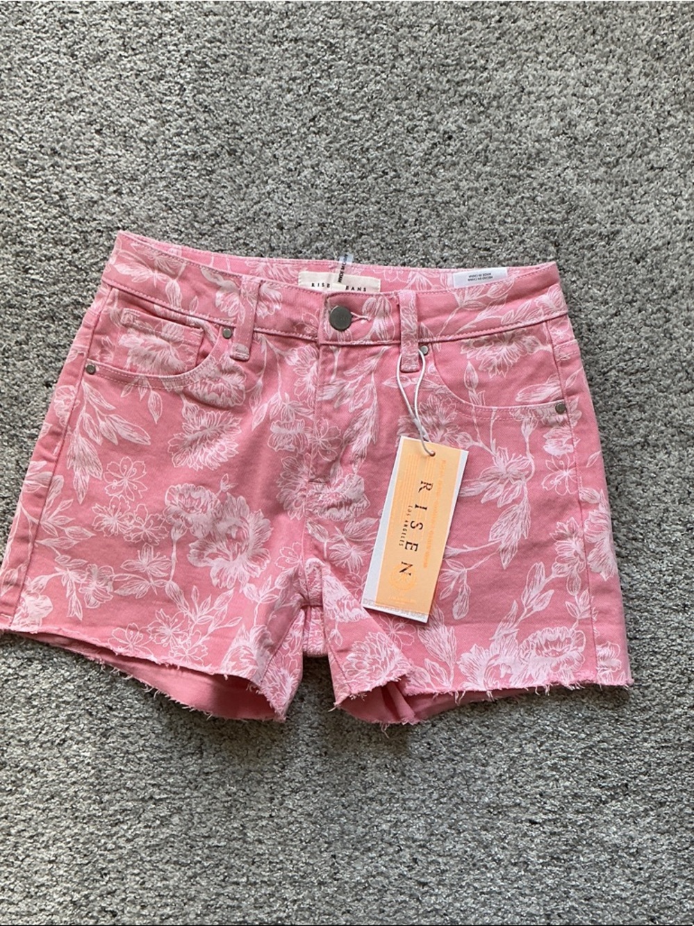 NWT Risen Denim Shorts ~ Pink Floral